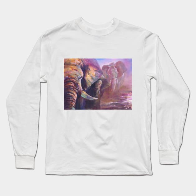 Pink Elephants T-Shirt Long Sleeve T-Shirt by abscnth